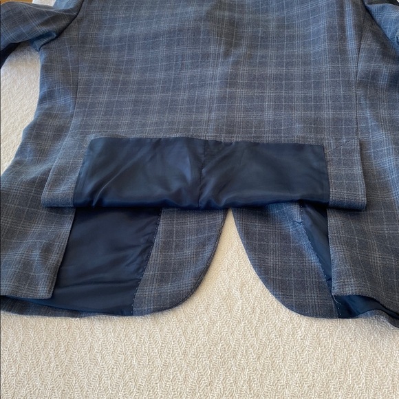 Nautica Wool Silk Blue plaid blazer coat men’s Grandpacore preppy academia - Picture 12 of 14